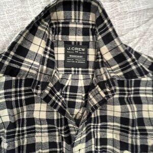 J. Crew Black and White Plaid Button-Down Shirt